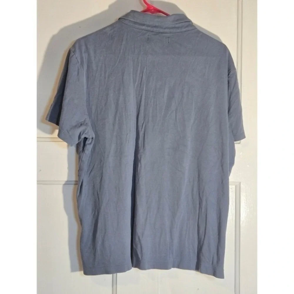 Banana Republic Mens Large Polo Shirt Short Sleeve Blue Cotton Blend Casual L
